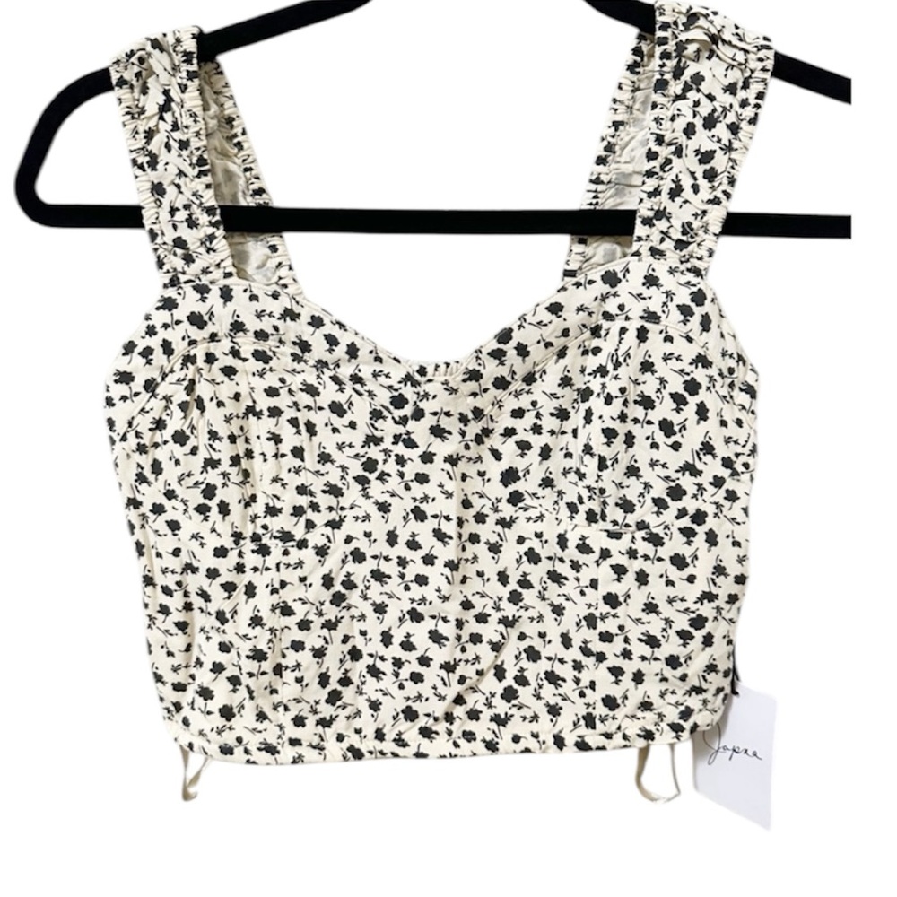 Japna Crop‎ Top Floral Sz Small Shirred Back
